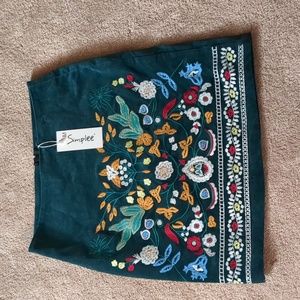 Embroidered boho skirt